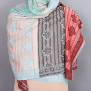 Mix Design Fine Wool Stole/ Fine Wool Pashmina Stole Pure cashmere multi colour scarf/stole/shawl/ wrap/ pashmina.