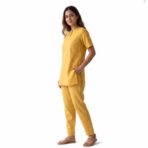 Hand-Tailored Linen Tunic and Tapered Trouser Co-ord Set