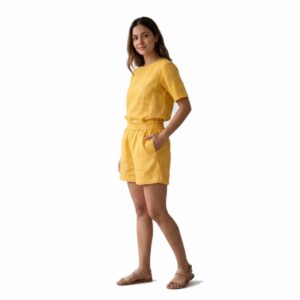 Effortless Textured Linen Co-ord Set with Crosshatch Pattern